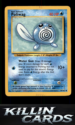 Poliwag 059/102 Pokemon Common Base Set Card LP