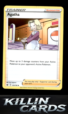 Agatha 129/198 Pokemon Uncommon SWSH06: Chilling Reign Card NM