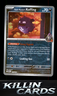 Reverse Holofoil Team Rocket's Koffing 125/182 Pokemon Common SV10: Destined Riv