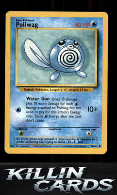 Poliwag 059/102 Pokemon Common Base Set Card LP