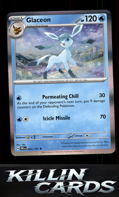 Glaceon 025/131 Pokemon Rare SV: Prismatic Evolutions Card NM