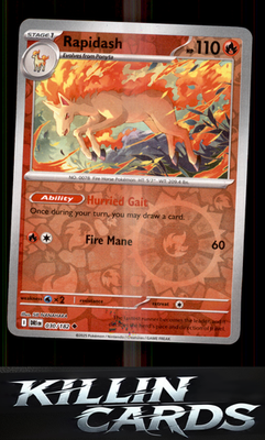 Reverse Holofoil Rapidash - 030/182 030/182 Pokemon Uncommon SV10: Destined Riva