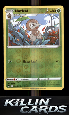 Nuzleaf 011/185 Pokemon Uncommon SWSH04: Vivid Voltage Card NM