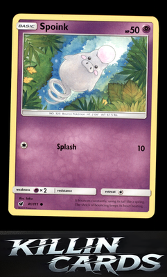 Spoink 41/111 Pokemon Common SM - Crimson Invasion Card NM