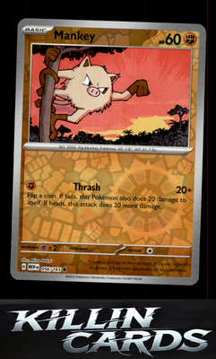 Reverse Holofoil Mankey 056/165 Pokemon Common SV: Scarlet & Violet 151 Card NM