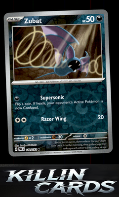 Reverse Holofoil Zubat 110/182 Pokemon Common SV04: Paradox Rift Card NM