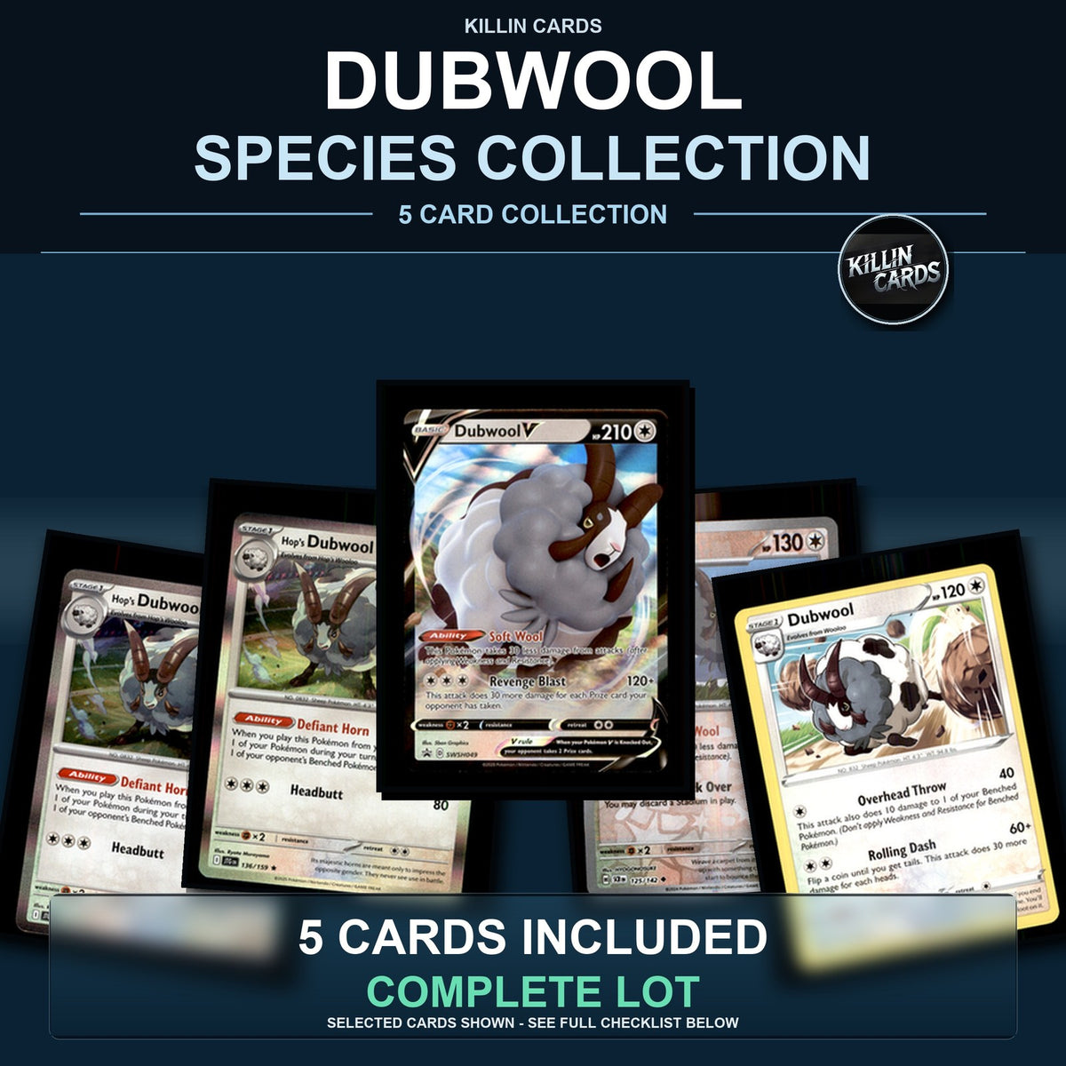 Pokemon TCG Dubwool Species Collection 5 Different Cards