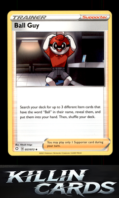 Ball Guy 057/072 Pokemon Uncommon Shining Fates Card NM