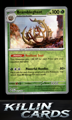 Reverse Holofoil Brambleghast 021/162 Pokemon Rare SV05: Temporal Forces Card NM