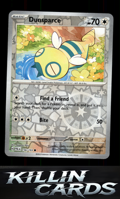 Reverse Holofoil Dunsparce 156/193 Pokemon Common SV02: Paldea Evolved Card NM