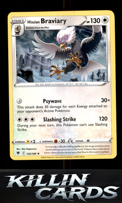 Hisuian Braviary 132/189 Pokemon Rare SWSH10: Astral Radiance Card NM