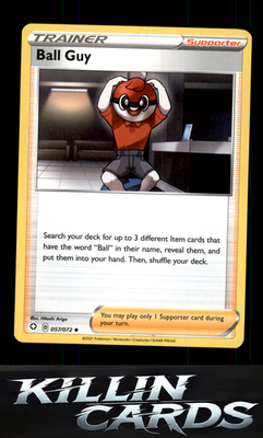Ball Guy 057/072 Pokemon Uncommon Shining Fates Card NM