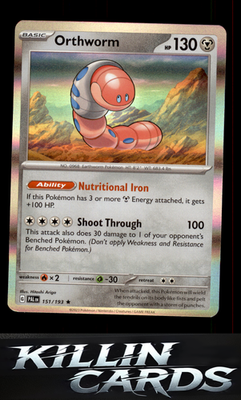 Orthworm 151/193 Pokemon Rare SV02: Paldea Evolved Card NM