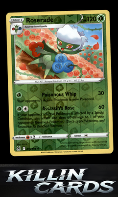 Reverse Holofoil Roserade 015/196 Pokemon Uncommon SWSH11: Lost Origin Card NM