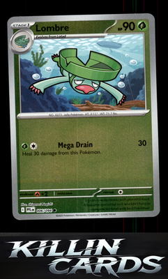Reverse Holofoil Lombre 006/094 Pokemon Common ME02: Phantasmal Flames Card NM