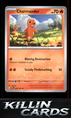 Charmander - 007/091 007/091 Pokemon Common SV: Paldean Fates Card NM