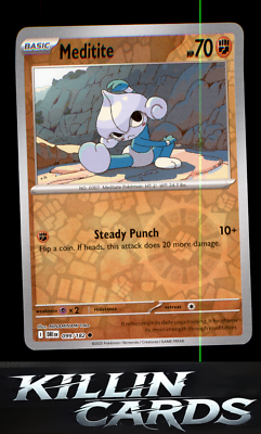 Reverse Holofoil Meditite 099/182 Common SV10: Destined Rivals Pokemon Card NM
