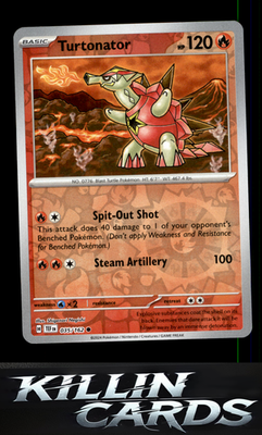 Reverse Holofoil Turtonator 035/162 Pokemon Common SV05: Temporal Forces Card NM