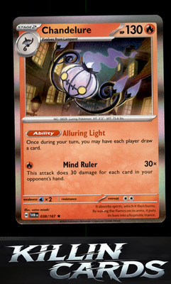 Chandelure 038/167 Pokemon Rare SV06: Twilight Masquerade Card NM