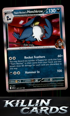 Team Rocket's Honchkrow 127/217 Pokemon Rare ME: Ascended Heroes Card NM