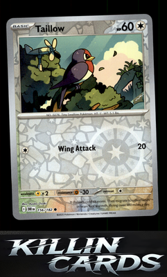 Reverse Holofoil Taillow 156/182 Pokemon Common SV10: Destined Rivals Card NM