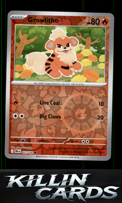 Reverse Holofoil Growlithe 027/182 Pokemon Common SV10: Destined Rivals Card NM