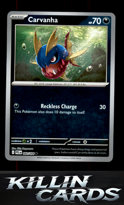 Reverse Holofoil Carvanha 060/094 Pokemon Common ME02: Phantasmal Flames Card NM