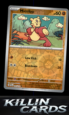 Reverse Holofoil Mienfoo 096/182 Pokemon Common SV04: Paradox Rift Card NM