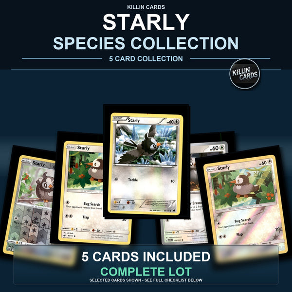 Pokemon TCG Starly Species Collection 5 Different Cards
