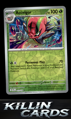Reverse Holofoil Accelgor 013/159 Pokemon Uncommon SV09: Journey Together Card N