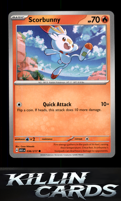 Scorbunny - 036/217 036/217 Pokemon Common ME: Ascended Heroes Card NM