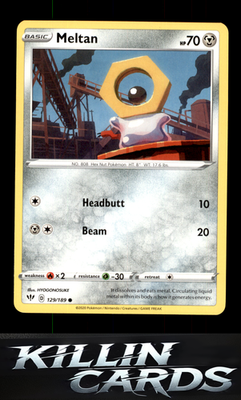 Meltan 129/189 Pokemon Common SWSH03: Darkness Ablaze Card NM
