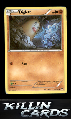 Diglett 36/124 Pokemon Common XY - Fates Collide Card NM