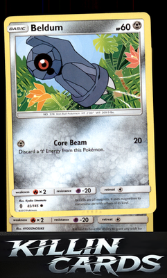Beldum 83/145 Pokemon Common SM - Guardians Rising Card LP