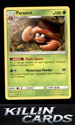 Parasect 7/181 Pokemon Rare SM - Team Up Card NM