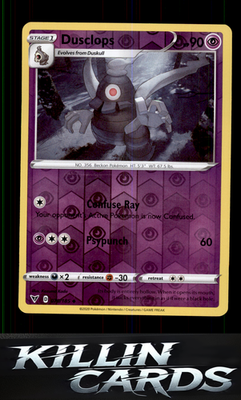 Reverse Holofoil Dusclops 070/185 Pokemon Uncommon SWSH04: Vivid Voltage Card NM