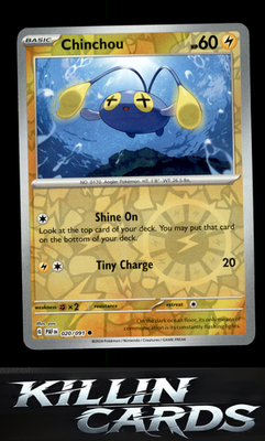 Reverse Holofoil Chinchou 020/091 Pokemon Common SV: Paldean Fates Card NM
