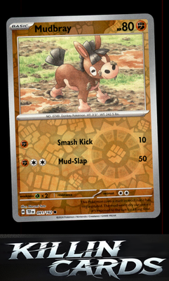 Reverse Holofoil Mudbray 091/162 Pokemon Common SV05: Temporal Forces Card NM