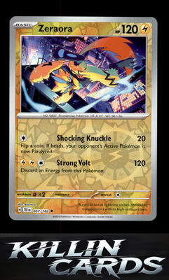 Reverse Holofoil Zeraora 057/162 Pokemon Uncommon SV05: Temporal Forces Card NM