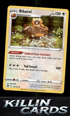 Bibarel 121/172 Pokemon Holo Rare SWSH09: Brilliant Stars Card NM