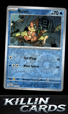 Reverse Holofoil Buizel 057/182 Pokemon Common SV10: Destined Rivals Card NM
