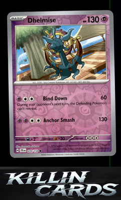 Reverse Holofoil Dhelmise 070/159 Pokemon Common SV09: Journey Together Card NM