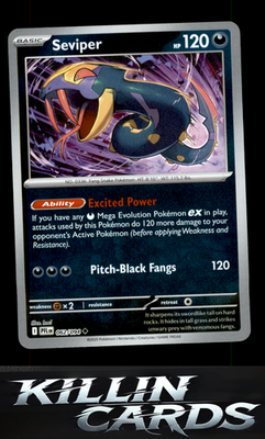 Reverse Holofoil Seviper 062/094 Pokemon Uncommon ME02: Phantasmal Flames Card N