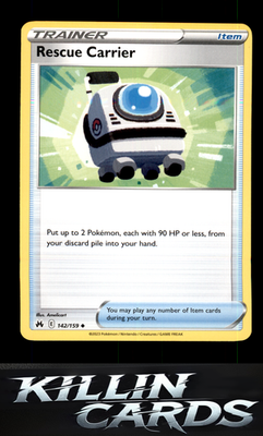 Rescue Carrier 142/159 Pokemon Uncommon SWSH: Crown Zenith Card NM
