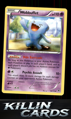 Wobbuffet 36/119 Pokemon Uncommon XY - Phantom Forces Card NM