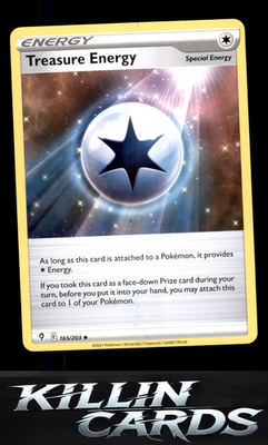 Treasure Energy 165/203 Pokemon Uncommon SWSH07: Evolving Skies Card NM