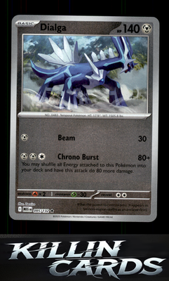 Reverse Holofoil Dialga 095/132 Pokemon Rare ME01: Mega Evolution Card NM