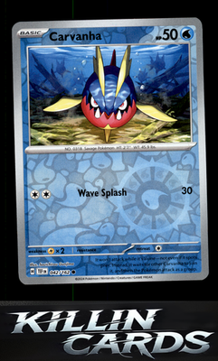 Reverse Holofoil Carvanha 042/162 Pokemon Common SV05: Temporal Forces Card NM