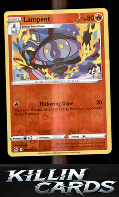 Reverse Holofoil Lampent 025/196 Pokemon Uncommon SWSH11: Lost Origin Card NM