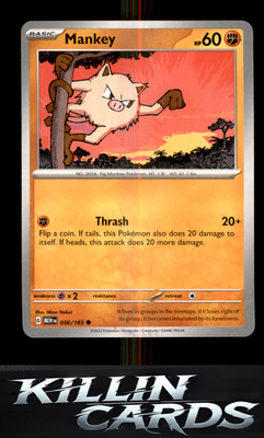 Mankey 056/165 Pokemon Common SV: Scarlet & Violet 151 Card NM